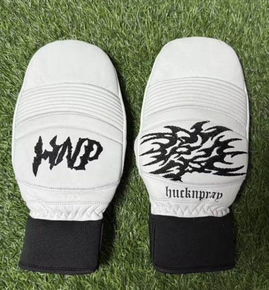 White HNP Ski Mittens