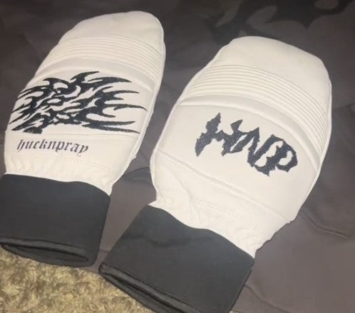 White HNP Ski Mittens